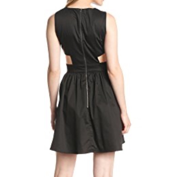 French Connection Cutout Fit & Flare Dress Black Sz.10 - Picture 4 of 4